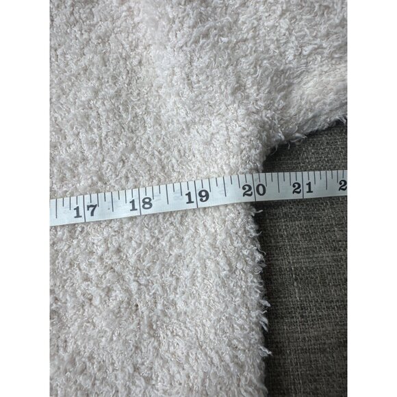 Hollister Sherpa Pullover Fuzzy Crop Sweater Womens Size S Beige Zip Mock Collar - Picture 6 of 7